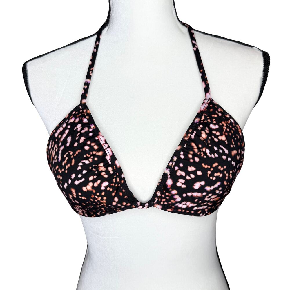 Victoria's Secret Padded Galaxy Polka Dot Triangle Halter Bikini Top Size Medium